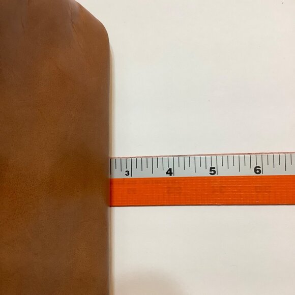 Banana Republic Cognac 100% Cow Leather Wristlet Shoulder Bag Zip Top Pocket - Picture 6 of 7